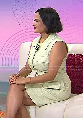 Dr. Aditi Nerurkar's light green sleeveless mini dress on Today