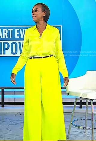 Dr. Anita Phillips's neon yellow shirt and wide-leg pants on Today