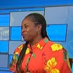 Dr Kameelah Phillips’ orange floral print shirtdress on NBC News Daily