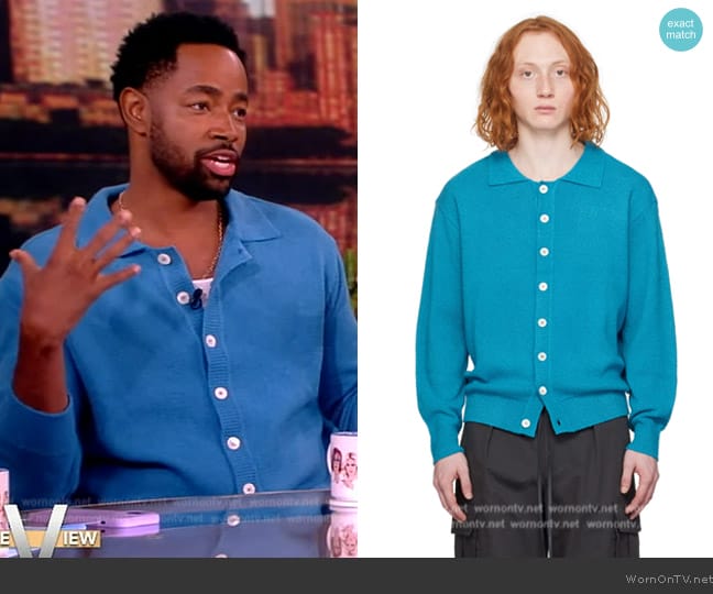 Dunst Blue Open Collar Cardigan worn by Jay Ellis on The View