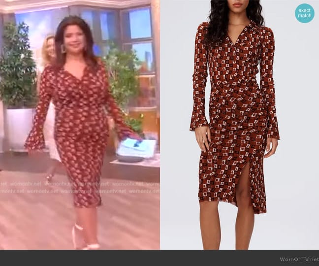 Diane von Furstenberg Lily Mesh Dress worn by Ana Navarro on The View