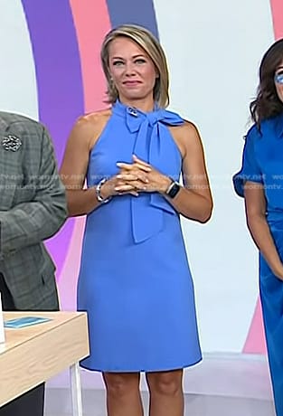 Dylan's blue tie neck mini dress on Today