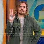 Dylan Sprouse’s green jacket and cargo pants on Good Morning America