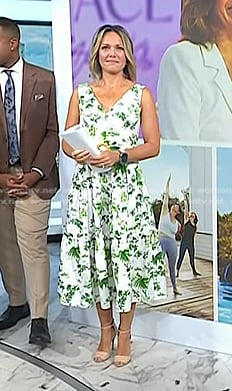 Dylan's white and green print belted dress on Today