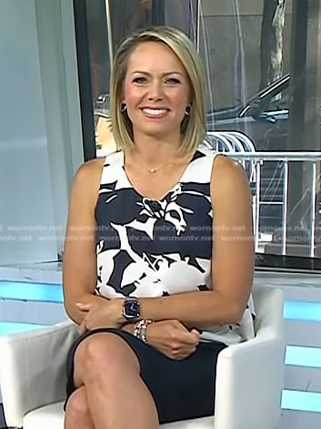 Dylan's white and navy floral layered top on Today
