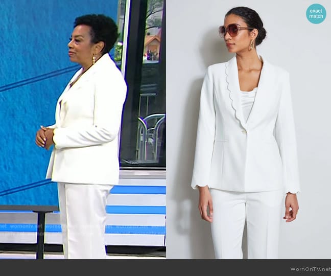 T Tahari Scallop Blazer worn by Sharon Epperson on Today