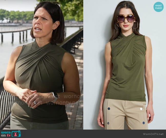 Elie Tahari Sleeveless Twist Knit worn by Dana Jacobson on CBS Mornings