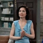 Elizabeth’s light blue ruffled dress on General Hospital