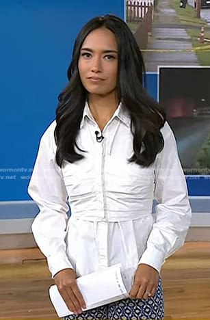 Emilie’s white corset shirt on Today