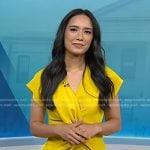Emilie Ikeda’s yellow twist short sleeve top on Today