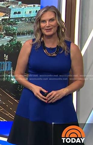 Emily's blue colorblock dress on Today