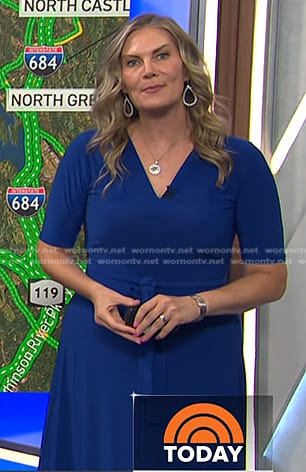 Emily's blue v-neck dress on Today