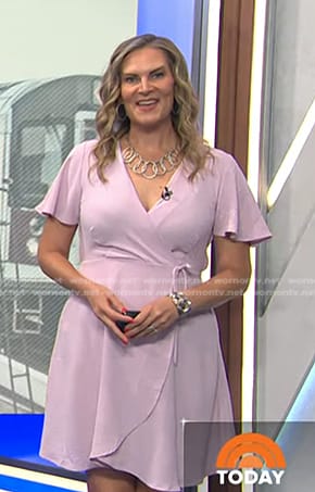 Emily's pink flutter sleeve wrap dress on Today