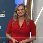 Emily’s red gathered waist dress on Today