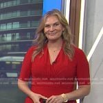 Emily’s red gathered waist dress on Today