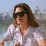 Emily’s white lace top and square sunglasses on The Real Housewives of Orange County