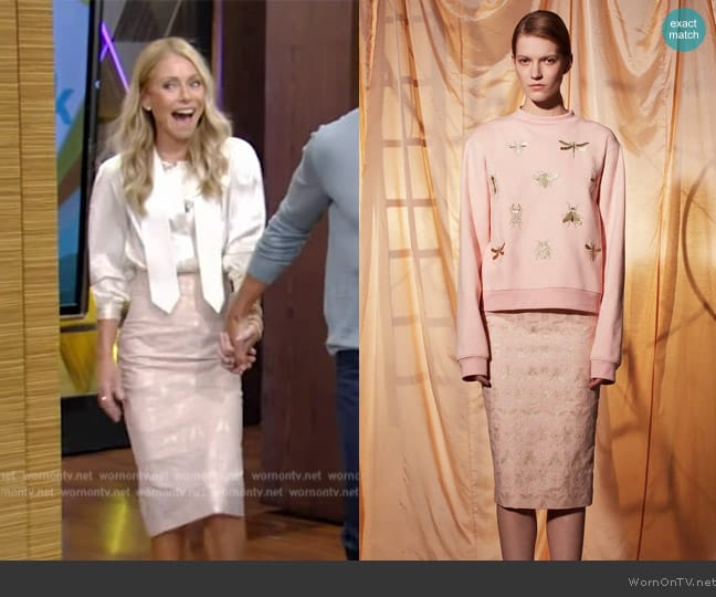  2014 Fall Collection Bug Print Skirt worn by Kelly Ripa on Live with Kelly and Mark