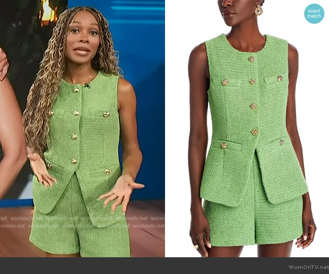  Tweed Buttoned Long Split Jacket  worn by Zuri Hall on Access Hollywood