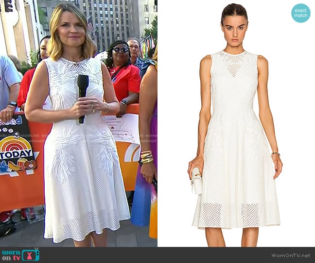 Erdem Mackenzie Dress in Ecru worn by Savannah Guthrie on Today