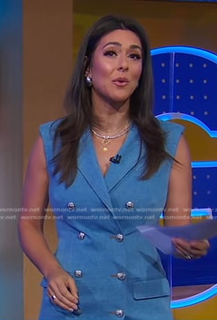 Erielle’s double breasted denim blazer dress on Good Morning America