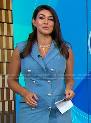 Erielle’s double breasted denim blazer dress on Good Morning America