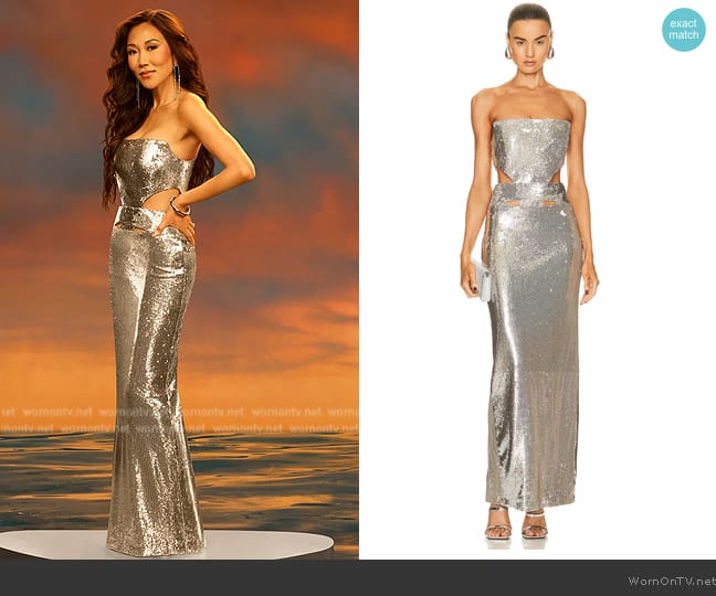 Et Ochs Ava Strapless Cut Out Gown worn by Katie Ginella on The Real Housewives of Orange County