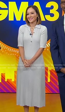 Eva’s grey ribbed polo dress on Good Morning America