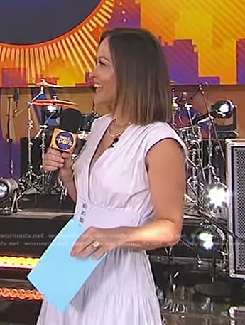 Eva's light blue smocked waist dress on Good Morning America