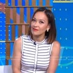 Eva’s white striped sleeveless knit top on Good Morning America