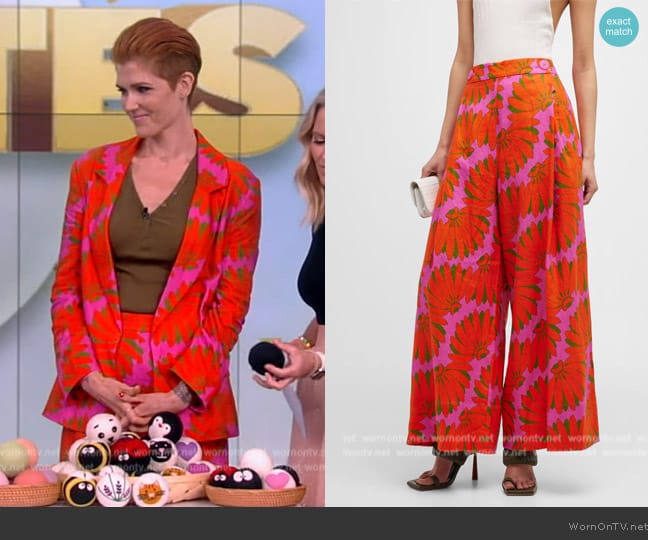 Farm Rio Copacabana Pink Pants worn by Ashley Alderfer Kaufman on The View