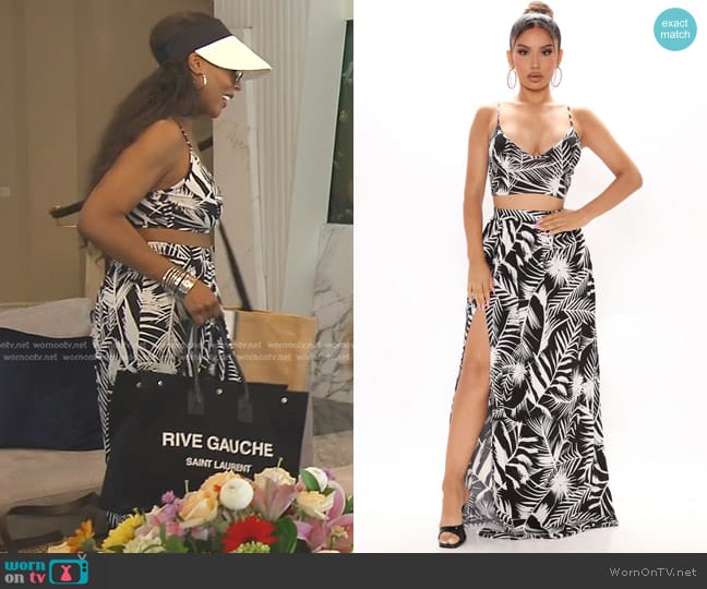 Fashion Nova Out With The Girls Skirt Set in Black combo worn by Caroline Brooks (Caroline Brooks) on The Real Housewives of Dubai