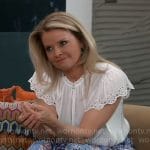 Felicia’s white eyelet top and floral skirt on General Hospital