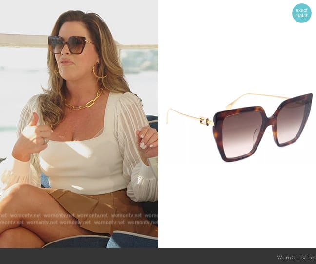 Fendi Havana Gradient Sunglasses worn by Emily Simpson on The Real Housewives of Orange County