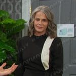 Fiona’s black two-tone dress on Days of our Lives