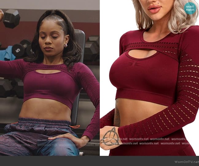 Fittoo Crop Top worn by Simone (Geffri Hightower) on All American Homecoming