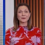 Maggie Rulli’s red floral dress on Good Morning America