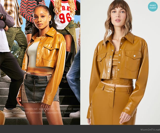 Simone’s mustard leather jacket on All American HC