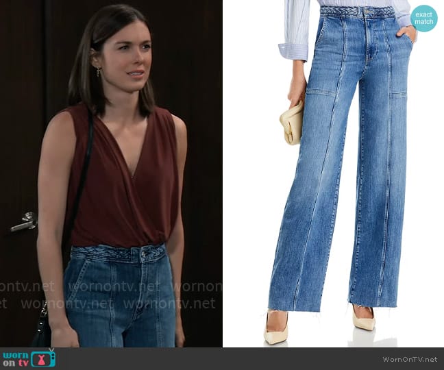 Frame Braided Waistband Jeans worn by Willow Tait (Katelyn MacMullen) on General Hospital