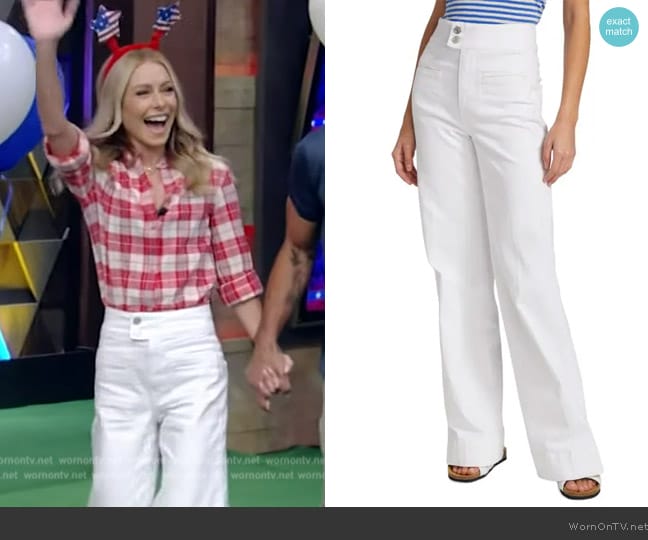 Frame Le Hardy High Rise Wide Leg Jeans worn by Kelly Ripa on Live with Kelly and Mark