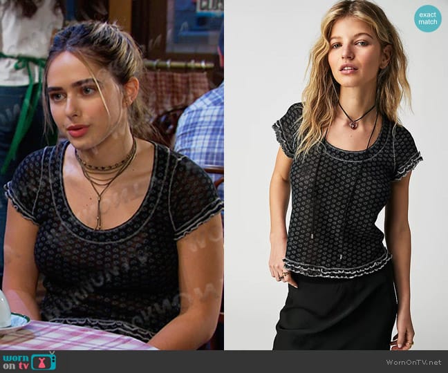 Free People Garner Tee worn by Holly Jonas (Ashley Puzemis) on Days of our Lives