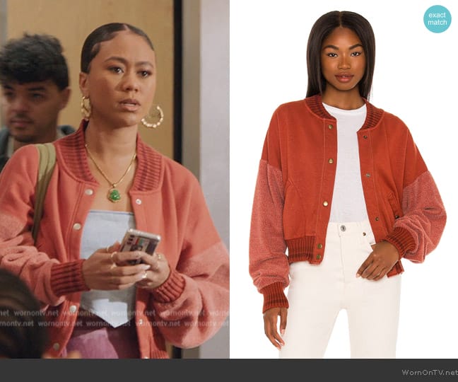 Free People Hollaback Jacket worn by Keisha (Netta Walker) on All American Homecoming