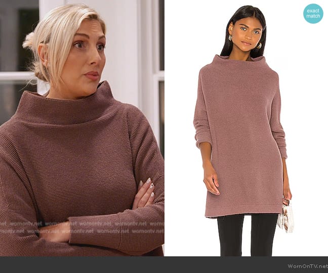 Free People Ottoman Slouchy Tunic Sweater Dress worn by Gina Kirschenheiter on The Real Housewives of Orange County