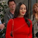 Gabi’s red open-back mini dress on Days of our Lives