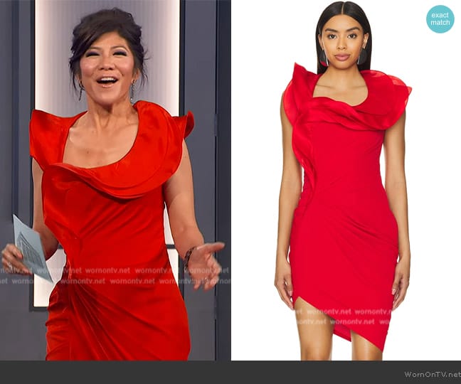 Gaurav Gupta The Bloom Ruffle Dress worn by Julie Chen on Big Brother