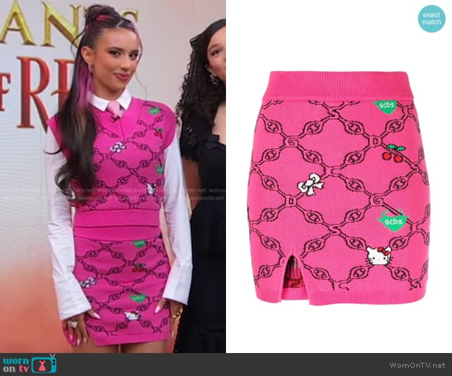 Gcds Graphic-print High-waist Skirt worn by Kylie Cantrall on Good Morning America