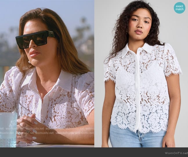 Generation Love Murphy Lace Shirt worn by Emily Simpson on The Real Housewives of Orange County