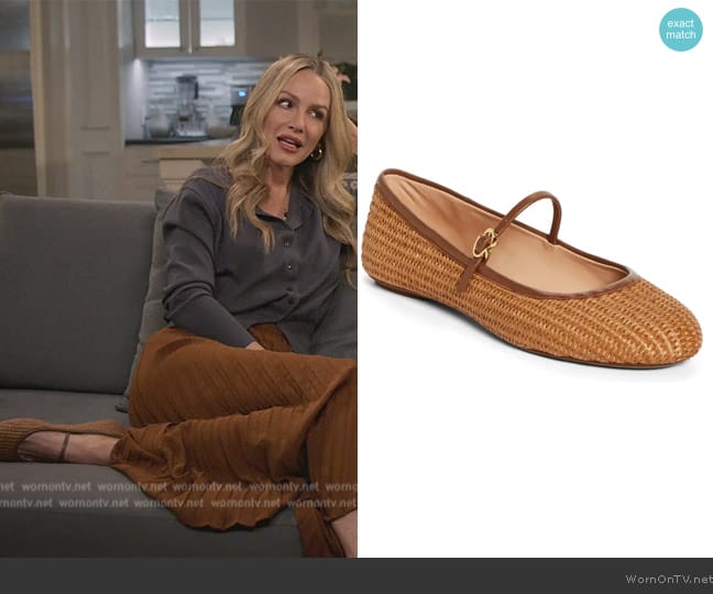 Gianvito Rossi Carla Raffia Ballet Flat worn by Laura Baker (Monet Mazur) on All American