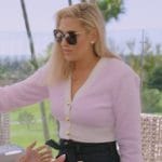 Gina’s white cropped cardigan on The Real Housewives of Orange County