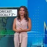 Ginger’s beige sleeveless wrap jumpsuit on Good Morning America