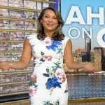 Ginger’s white floral sheath dress on Good Morning America